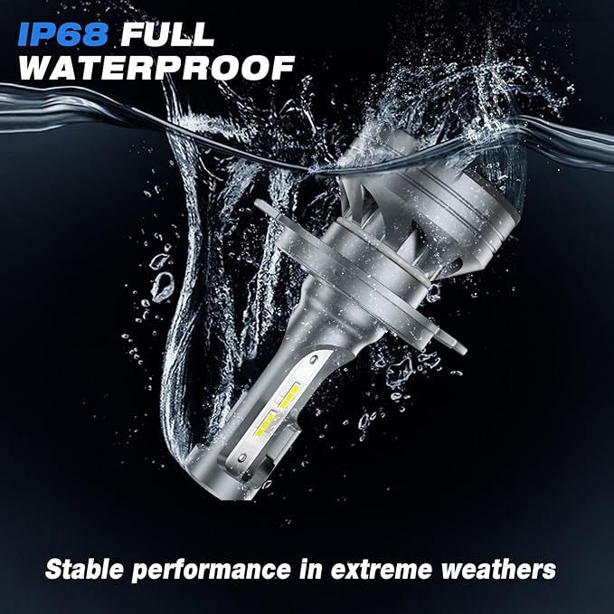 H4 Light Bulb, 33000LM 800% Super Brighter, Real 1:1 Size, 9003/HB2 LED Fog Light for Night Driving, 6500K Cool White, 60000Hrs Long Service Life with Cooling Fan, Plug and Play, Pack of 2