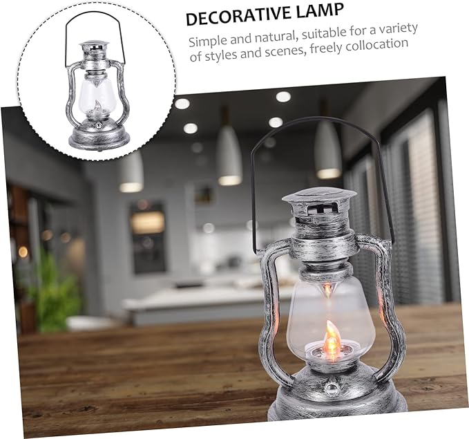 Decorative Night Lamp Retro Handheld Lantern Rechargeable Vintage Light for House Decor