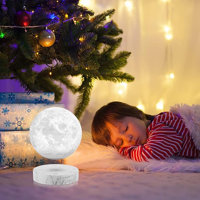 Magnetic Levitating Moon Lamp Rotating Floating Moon Lamp Night Light 3 Colors Moon Levitating Lamp Decorative for Living Room
