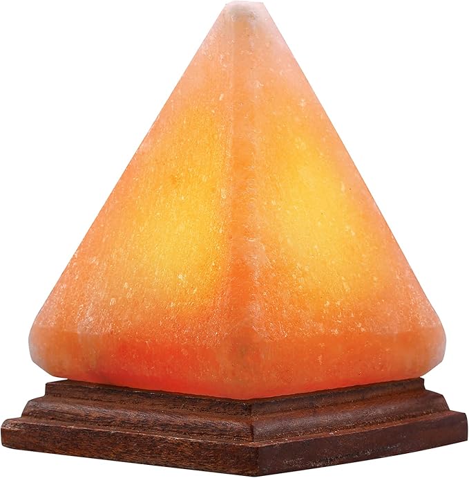 AMIR Pyramid Salt Lamp, 8 Colors Changing Himalayan Salt Lamp Crystal Rock Lamp, USB Salt Lamps Release Negative Ions for Bedroom, Living Room, Office Home Deco Yoga Gift
