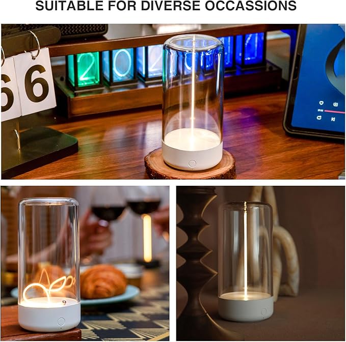 AUGE LIGHT Mini Minimalist Table Lamp Cordless LED Desk Lamp Rechargeable Modern Night Lights Portable Nightstand Lamps Unique Ambient Light Mood Lighting for Bedroom, Beside, Nursery