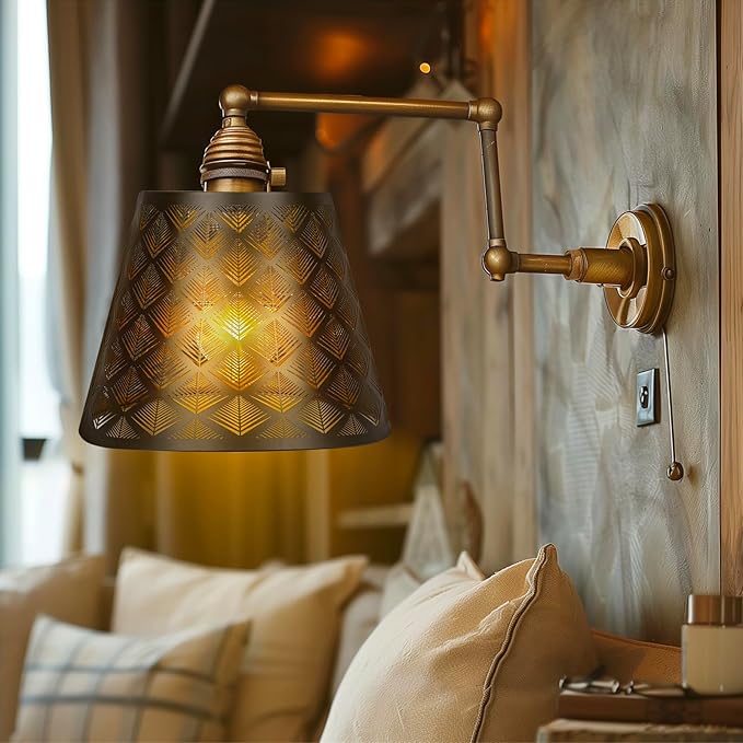Small Lamp Shades Metal Lamp shade With Etched Small Arrow Pattern Lampshade Size 6" x 10" X 7.5" Fitts Table Lamp Wall Lamp