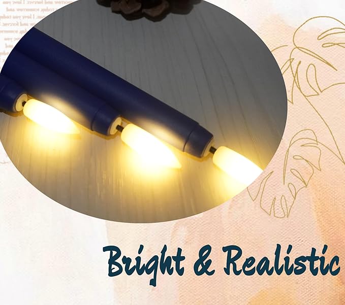 Navy Blue Flameless Taper Candles with Remote Timer, Flickering Battery Operated LED Candlesticks Set of 6