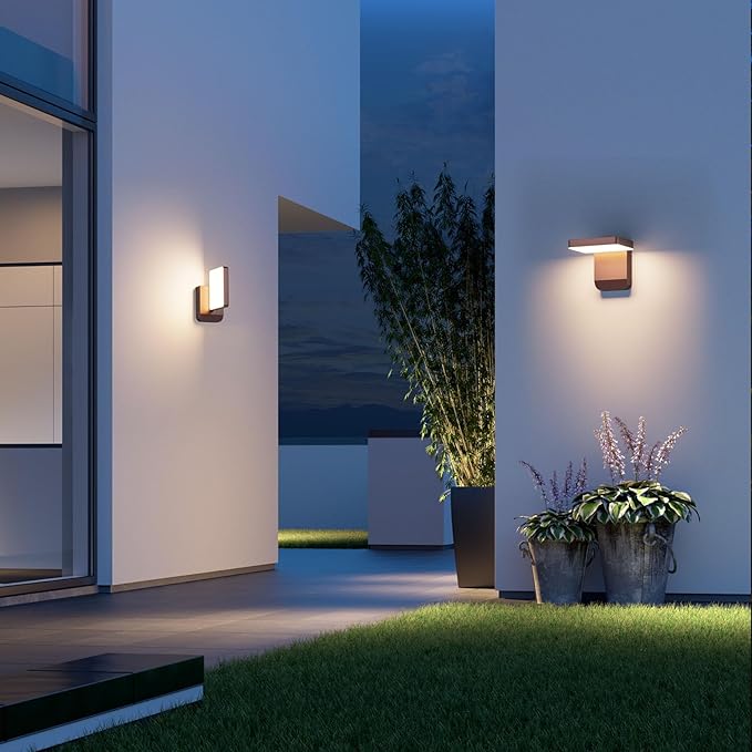 Modern Outdoor Rotatable Wall Light LED Wall Sconce Bronze Exterior Wall Lights Fixture Modern Lights for House, 3000K