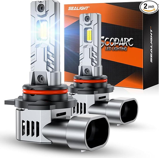 SEALIGHT S2S HIR2/9012 Light Bulbs, 40000LM Super Brighter, 6500K Pure White 9012 Fog Bulbs, 60K+ Hours Lifespan, 2-Pack for Powersports/ATV Lamps