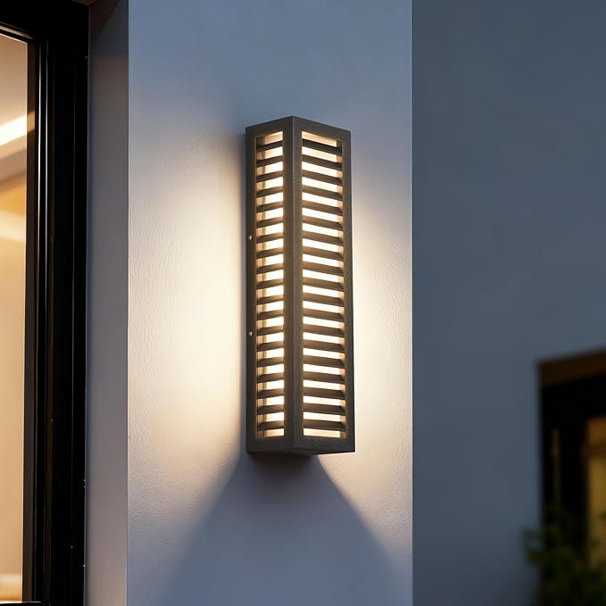 Outdoor Wall Lights, 20" Large Front Porch Light Fixtures Waterproof, 3000K Modern Outdoor Sconce Lights Hardwired, Patio Wall Light Fixture for House Outside Garage Doorway Hallway Garden