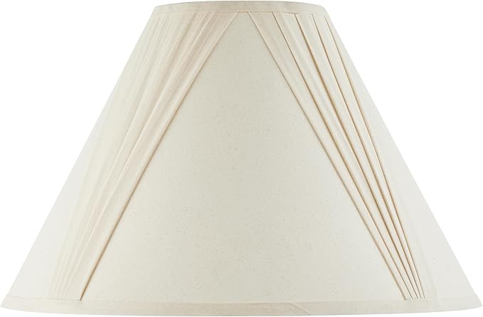 Aspen Creative 32100 French V-drape Pleated Spider Construction Lamp Shade, Ivory Cotton Fabric, 6"Top x 17"Bottom x 12"Slant