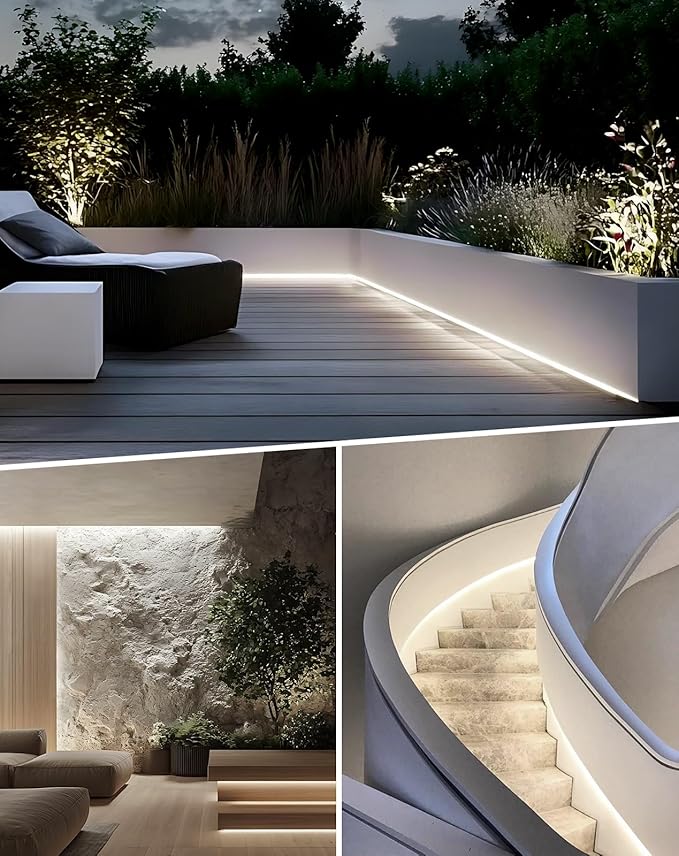 Shine Decor LED Neon Rope Lights AC 120V, Expandable & Cuttable 120LEDs/M Bright Strip Lighting, ETL Cold-Resistant & IP65 Waterproof for Indoor Outdoor, 8x16mm, 6300K Cool White, 32.8ft