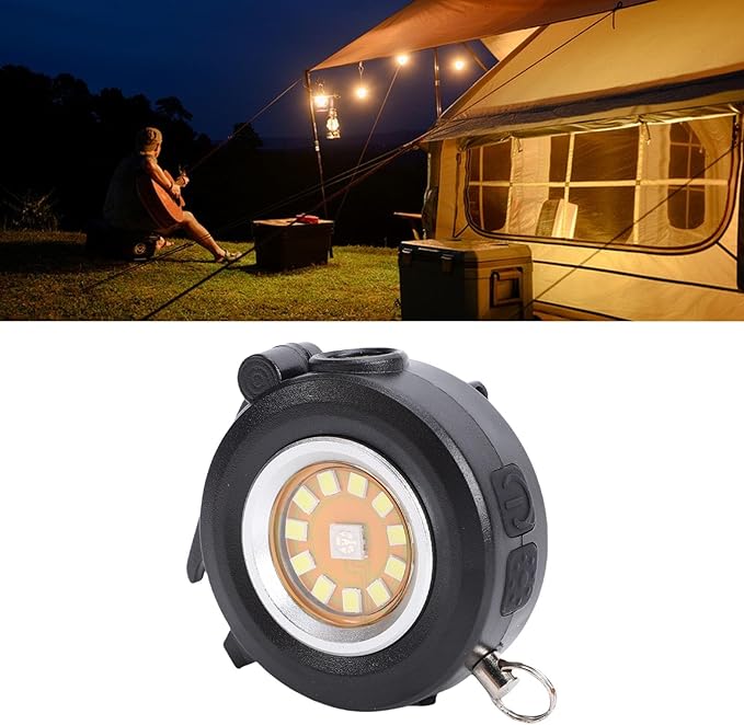 Mini Keychain Flashlight, RGB Multi Color Aluminum Work Light Portable Pocket Flashlights for Outdoor Use (Black)