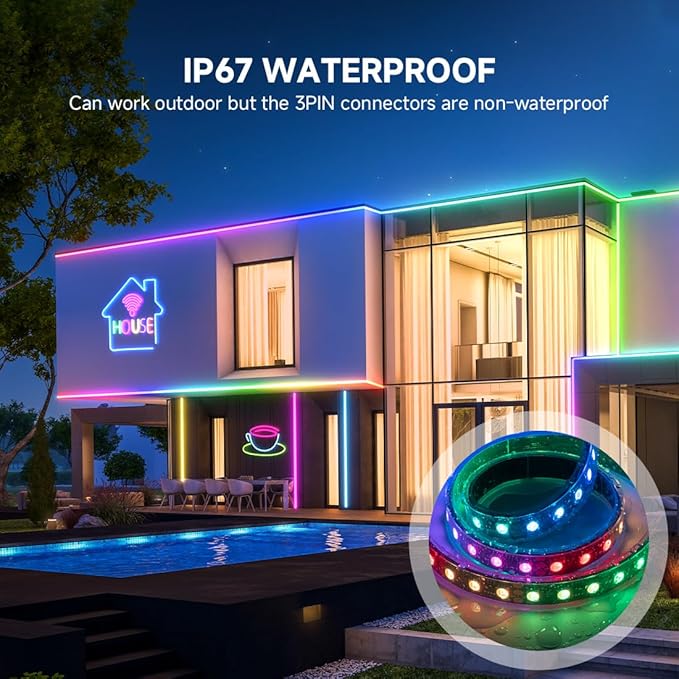 BTF-LIGHTING WS2814 IC RGBW RGB+Warm White(Similar WS2812B) DC24V 16.4FT 84LED/m 14pixel/m 4 Colors in 1 Dream Color Addressable LED Strip 14mm Width PCB IP67(No Adapter or Controller)