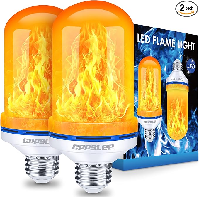 CPPSLEE Upgraded LED Flame Light Bulbs, 4 Modes Flickering Light Bulbs ...