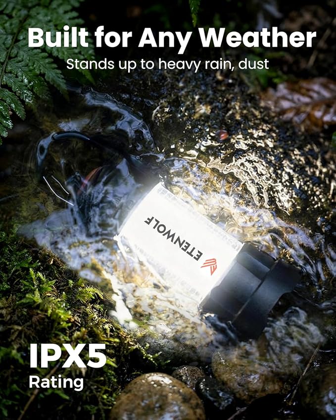 ETENWOLF 2-in-1 Mini Lantern and Flashlight,6 Modes1000LM Rechargeable Camping Light,5000mAh Super Bright Flashlight with UV,Waterproof Portable Tent Light for Camping,Emergency Light,Power Outage