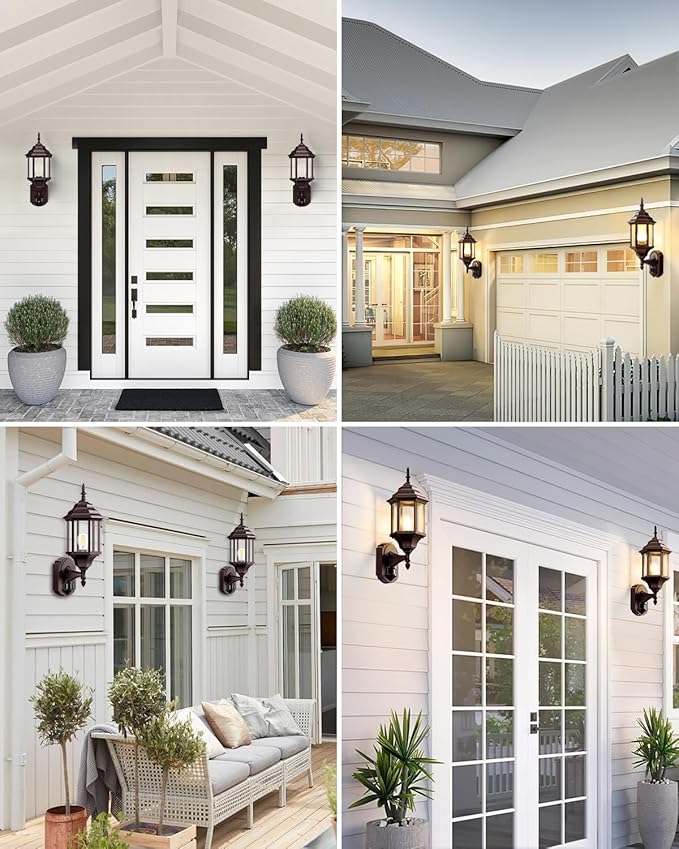 Redluck Motion Sensor Outdoor Lights, 16 inch Dusk to Dawn Outside Porch Lights, Waterproof Anti-Rust Aluminum Outdoor Wall Lights Exterior Lighting Fixtures for House, Garage, Front Door, Brown