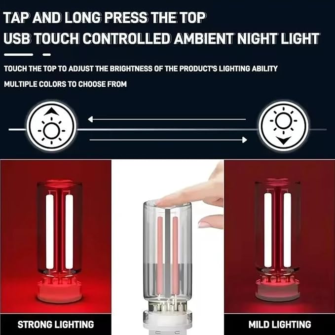 USB Night Light, Ambient Lighting car Led Light, led Light Bulb with Flexible Neck Plug in USB Automotive Night Light,for Car(Red)