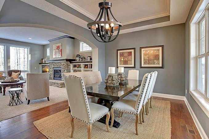 Farmhouse Modern Chandelier,16inch Rustic Vintage Ceiling Hanging Light Fixture, 5-Light Chandeliers for Living Room Entry Dining Room Hallway Foyer Entryway Kitchen Island Bedroom