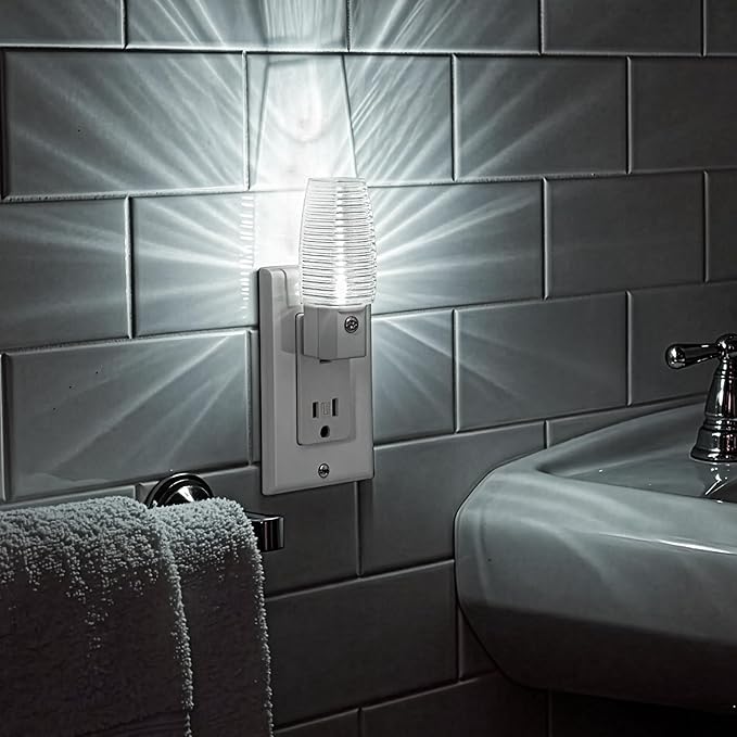 Maxxima MLN-16 LED Plug in Night Light - Features Auto Dusk to Dawn Sensor 5000K Daylight, 5 Lumens, Ideal for Bedroom, Bathroom, Hallway, and Senior Living Use - 4 Pack