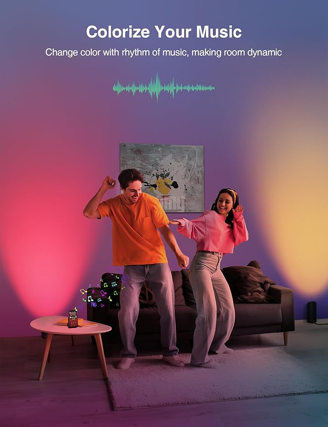 SUNVIE Smart Floor Can Light 5W RGBW Color Changing Up Lights Spotlight with Timer 2700K-6500K Uplighting Indoor Dimmable Uplights Indoor for Plant Corner, APP Control Alexa & Google Home, 2PCS