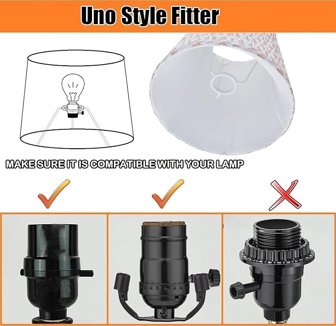 Uno Lamp Shade,Drum Pleated Lamp Shades 5" Top x 9" Bottom x 7" Slant Height,Barrel Small Replacement Lampshade (Uno Fitter), Fabric Lampshades Table lamp Shades Bottle Lamp Shade,1 Pack(Brown Floral)