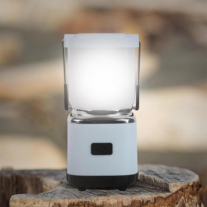LUXPRO LP189 Mini Lantern - USB-C Rechargeable Camping Light - with 4 Color Modes - Dimmable LED Portable Lantern for Hiking & Emergency - Handy Compact Design ((Blue, Black, Beige), 3-Pack)