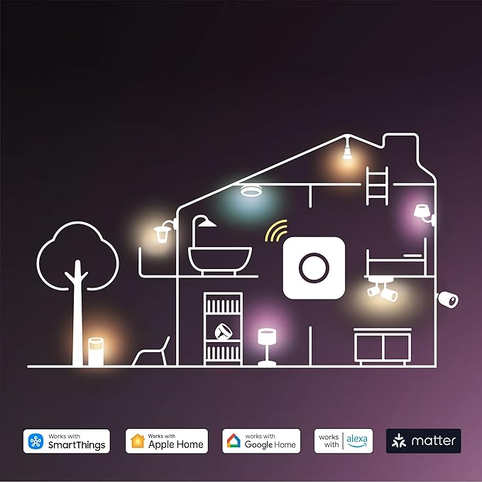 Philips Hue Essential Smart LED A19 Bulb, White and Color Ambiance, E26 Base, 8.8W, 2200K-6500K, 800 Lumens, Dimmable, Works with Alexa, Google, and Apple Home, 1-Pack