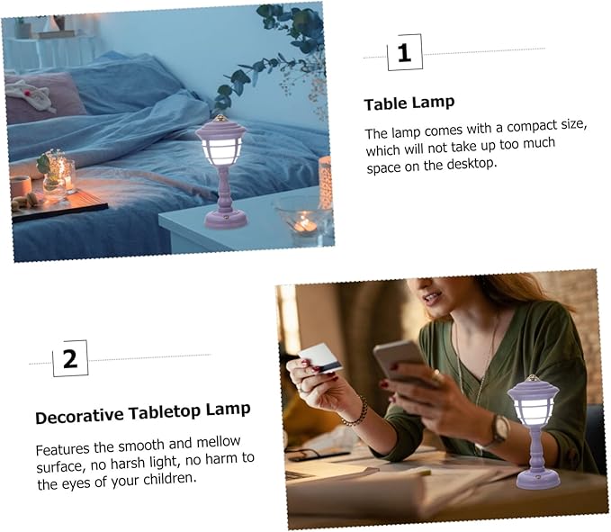 NUOBESTY Retro Palace Lantern Ornaments Bedside Lamp USB Rechargeable Nightstand