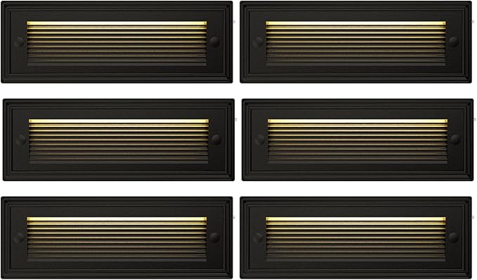 9 Inch Low Voltage Step Lights Outdoor, 12V 5W LED Landscape Stair Lights, 3000K/4000K/6500K Deck Step Lights, IP65 Waterproof, for Stair Lighting and Yard Patio Pathway Walkway, Pack of 6