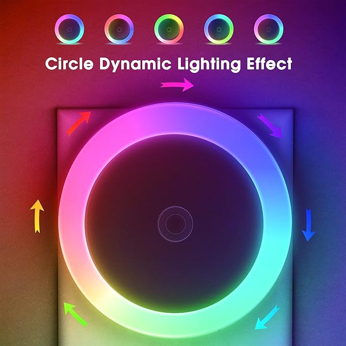 Briignite Kids Night Lights - Dynamic RGB Color Changing, 4 Pack with Light Sensors for Bedroom, Plug-in for Boys & Girls
