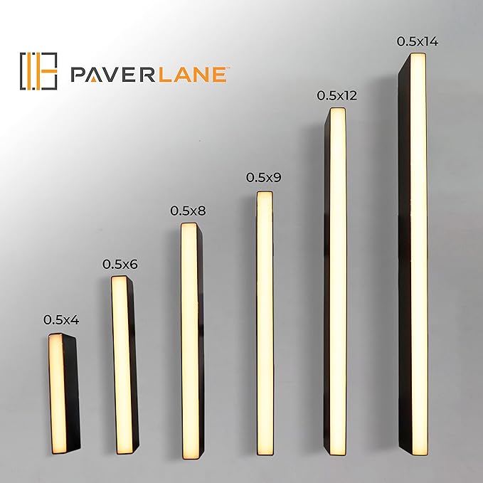 LUMENGY Paver Light Slim 0.5x8 Inch (0.55x7.87), 2700K Warm White, Glare-Free Linear Lighting for Driveways, Walkways and Paver Borders, 12V Hardwired, IP67 Waterproof, Drive-Over Rated
