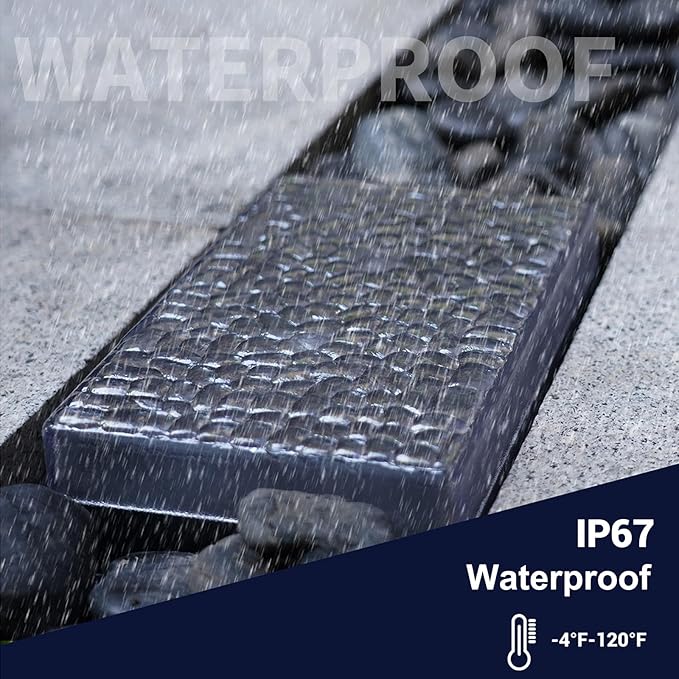 2 Pack Solar Paver Lights Outdoor – 6×9 Inch Waterproof IP67 Recessed Solar LED Paver Lights, Heavy Duty, Warm White 3500K for Driveway, Pathway, Patio & Garden