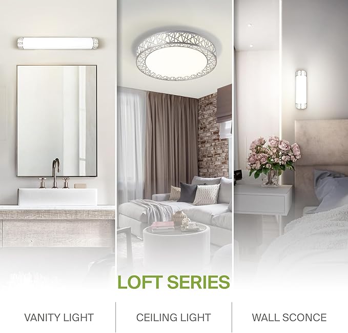 ASD 14 Inch LED Flush Mount Ceiling Light Fixture for Bedroom, 24W 1534LM 5CCT 2700K-5000K, Triac Dimmable Lights, Dining, Living Room, Kitchen Lamps, Modern Home Lighting Fixtures, Nickel, ETL