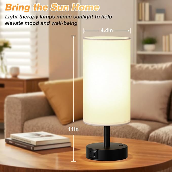 Light Therapy Lamp 10000 Lux, Sun Lamp with Remote, Happy Sunlight Lamp, 3 Color Temperature & Stepless Dimming, Daylight Lamp for Home, Office, Decoration Use As Lift Mood, Happy Life