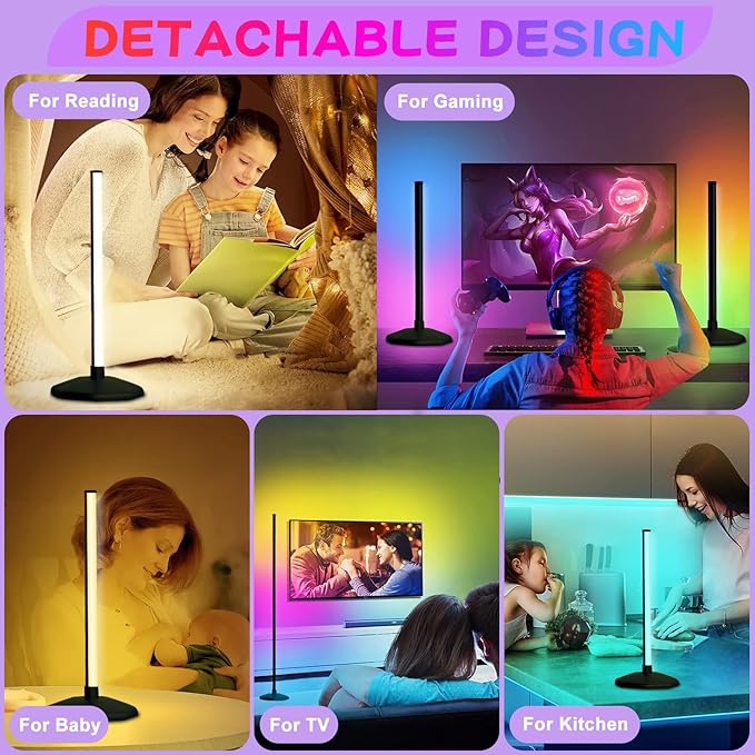 LanAqua Corner Floor Lamp, Smart RGB LED Corner Lamp,16 Million Colors Changing LED Floor Lamp with App Control,Music Sync & Timer Mood Lighting for Living Room,Smart Floor Lamp-2PK