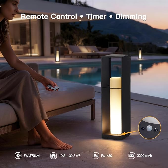 28.7" Tall Outdoor Floor Lamp, Large Solar Lantern Waterproof, 3000K Solar Floor Lamp, Outdoor Lanterns for Porch, Patio Lights Solar Powered Free Standing for Yard Deck Garden Pathway Walkway