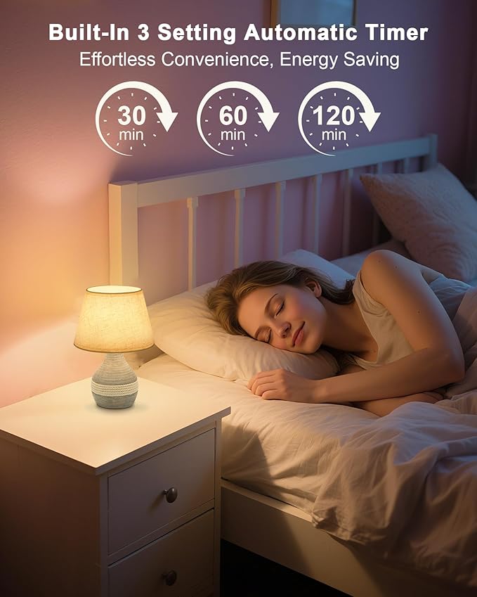 10" H Small Rechargeable Cordless Ceramic Table Lamp with Remote, RGB & Warm White Light, Timer & Dimmer, Battery Table Lamp with Linen Shade for Patio, Bedroom, Living Room, Dining Table