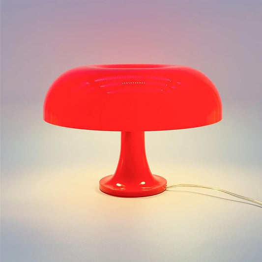 Lotus Atelier Red Mushroom Lamp for Room Aesthetic Modern Lighting for Bedroom Mid Century lamp | Cool Retro Living Room Decor | Table Lamp Mushroom Light Home Decor MCM (Red)