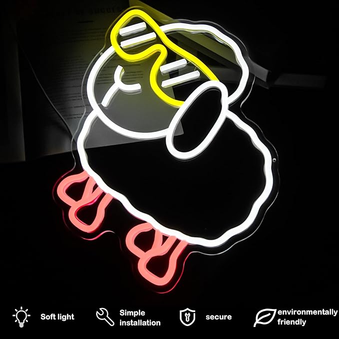 Sheep Neon Sign for Wall Decor, Cute Cartoon Animal LED Light Up Sign, Dimmable Neon Wall Light for Kids Room, Bedroom, Living Room, Birthday & Kids Gifts