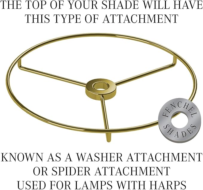 FenchelShades.com Lampshade 9" Top Diameter x 16" Bottom Diameter x 15" Slant Height with Washer (Spider) Attachment for Lamps with a Harp (Pleated Black)