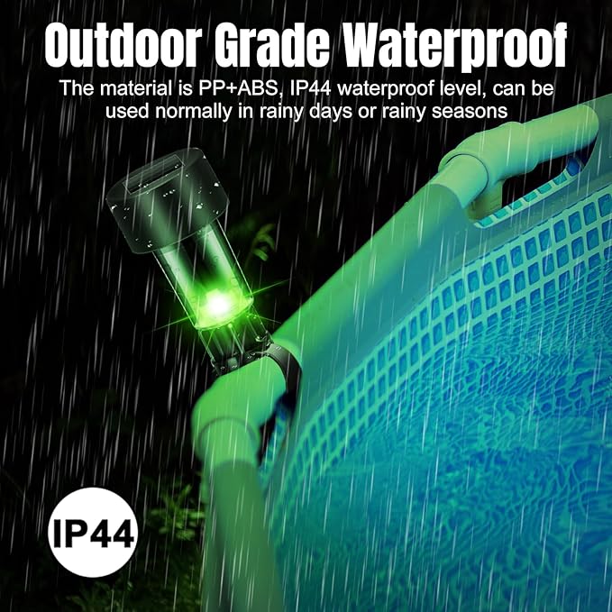 VIHOSE Pool Solar Lights for Framed Above Ground Pools Waterproof Solar Light Outdoor Swimming Pool Fence Decorations Pool Accessories Night Lights(Colorful Light,16 Pcs)