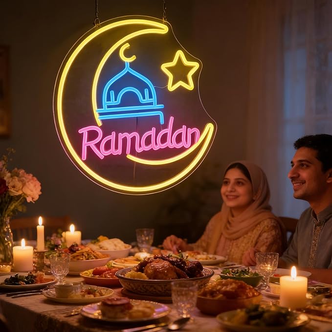 Ramadan Kareem Neon Sign 15 in Eid Mubarak Neon Lights for Wall Decor Muslim Islamic Led Light Sign for Ramadan Mubarak Ramadan Kareem Sign Islamic Muslim Home Bedroom Party Decor Gift