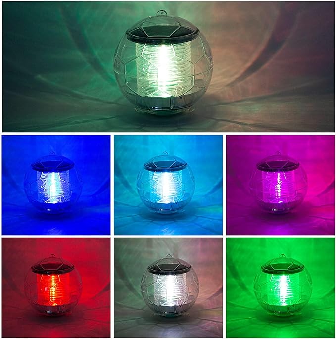 Floating Solar Lamp, LED 7 Colors Swimming Pool Pond Decoration Light Automatic Color Change Glow Ball Light for Swimming Pool Garden