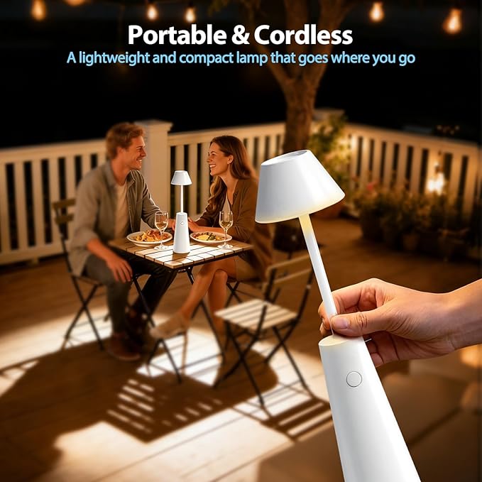 LED Camping Lantern,Cordless Rechargeable Table Lamp with Adjustable Height,3-in-1 Portable Bedside Lamp,2 Color Modes,Small Rechargeable Lamp for Camping,Emergencies, Power Outages,Outdoor Activities