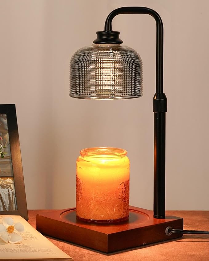 Candle Warmer Lamp with Timer Dimmable, Adjustable Height Candle Warmer, Birthday Gifts for Women Mom House Warming Gifts New Home, Wax Warmer for Jar Candles with 2 Bulbs