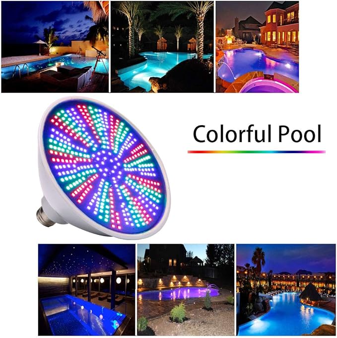 Pool Lights, 120V 40W RGB Color Changing Underwater LED Pool Light for Inground Pool with Remote Control, E26 Replacement Bulb Fit in for Pentair and Hayward Pool Light Fixtures