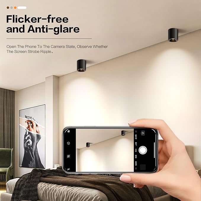 Modern LED Ceiling Light Fixture Flush Mount COB 20W 4000K Cylinder Ceiling Lights, Dimmable Hallway Lighting Fixtures Ceiling Lamps for Living Room Bedroom Kitchen, 3 Pack