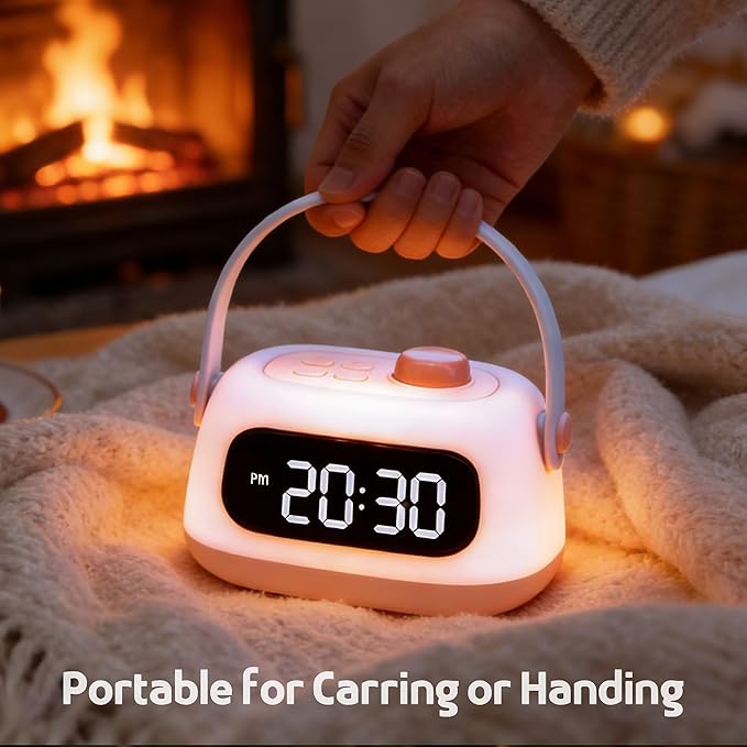 QANYI Kids Lanterns,Portable and Rechargeable Night Light for Kids Room with Dimmable and Clock Time, LED Camping Lantern Emergency Lights Hanging and Table Lamp for Home,Tent,Camp,Girls