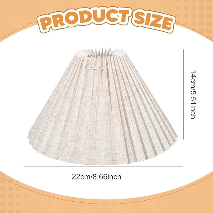 Generic Pleated Lampshade Desk Lamp Cover Modern Minimalist Easy Assembly Floor Light Cover Table Lamp Shade for Bedside Home Office, 36 Pleats