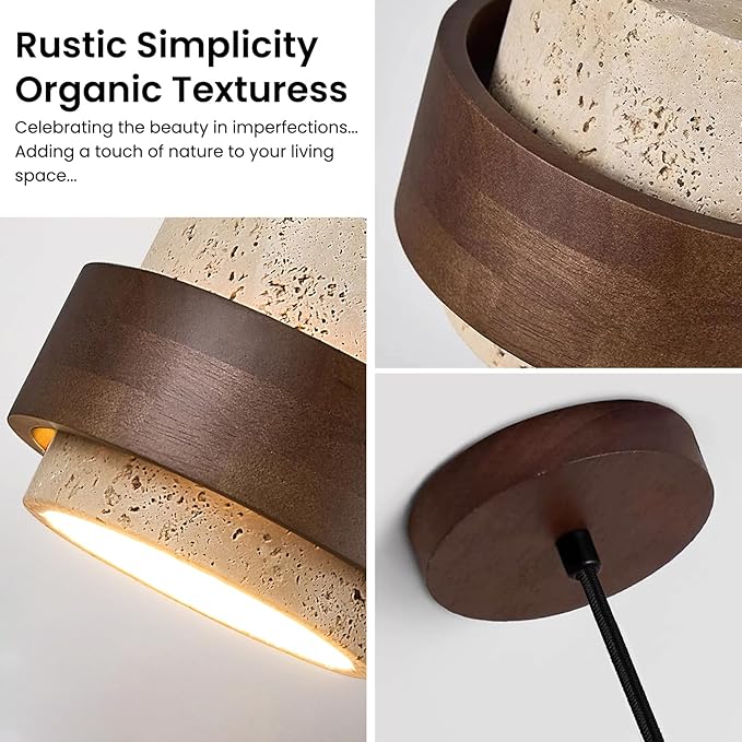 Wabi Sabi Pendant Light Nordic Natural Stone Chandeliers Concrete Simple Light Fixture for Dining Room Bedside Kitchen Island Hallway