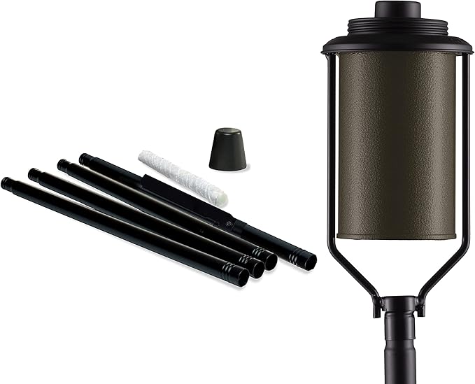 TIKI Easy Install 4-Pack Simply Metal Torches – Bronze Decorative Outdoor Lighting for Patio, Lawn, Backyard & Garden | 65" | Weather-Resistant | Includes Long-Lasting Wick & Snuffer