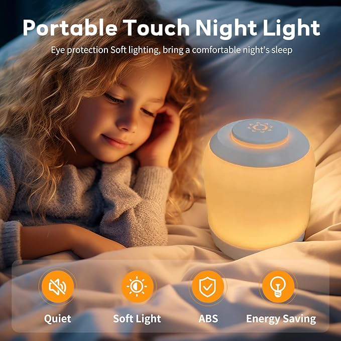 2 Pack Eye Caring Soft Night Light, Touch night light for Baby, Kids and Adults, Small Cute Bedside Lamp, 3 Colors, Dimmable, USB Rechargeable Warm Night Light for Bedrooms, Baby Nursery and Sleep Aid