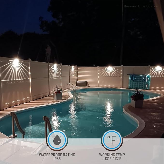LEONLITE Unique Rays LED Low Voltage Deck Lights Outdoor, 12V Landscape Step Railing Fence Light, Aluminum, 3000K Warm White, IP65 Waterproof, Landscape Deck Light for Backyard, Bronze, Pack of 6